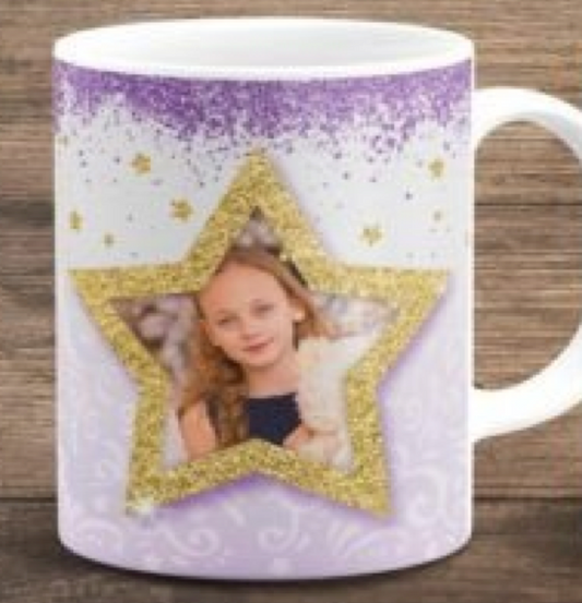 Personalised Glitter Photo Mug 5 colours