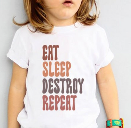 Kids White T-shirt with Funny Graphic