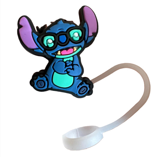 Stitch with Glasses on Reusable Straw Cover