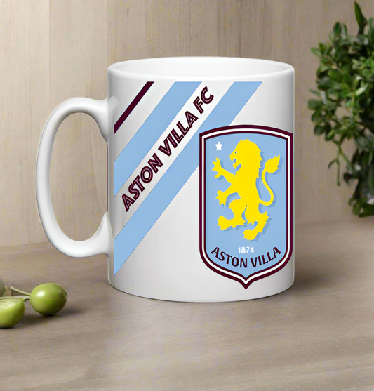 Aston Villa 11oz mug 'I Can't Keep Calm, Aston Villa are on the tele today'. Personalised