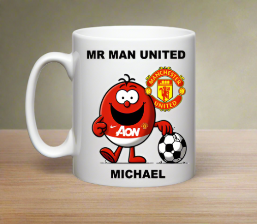 Mr Man United Personalised Mug with name of your choice