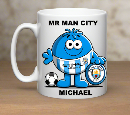 Mr Man City Personalised Mug with name of your choice