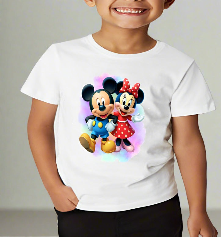 Kids Mickey & Minnie T-shirt (Option of adding Name)