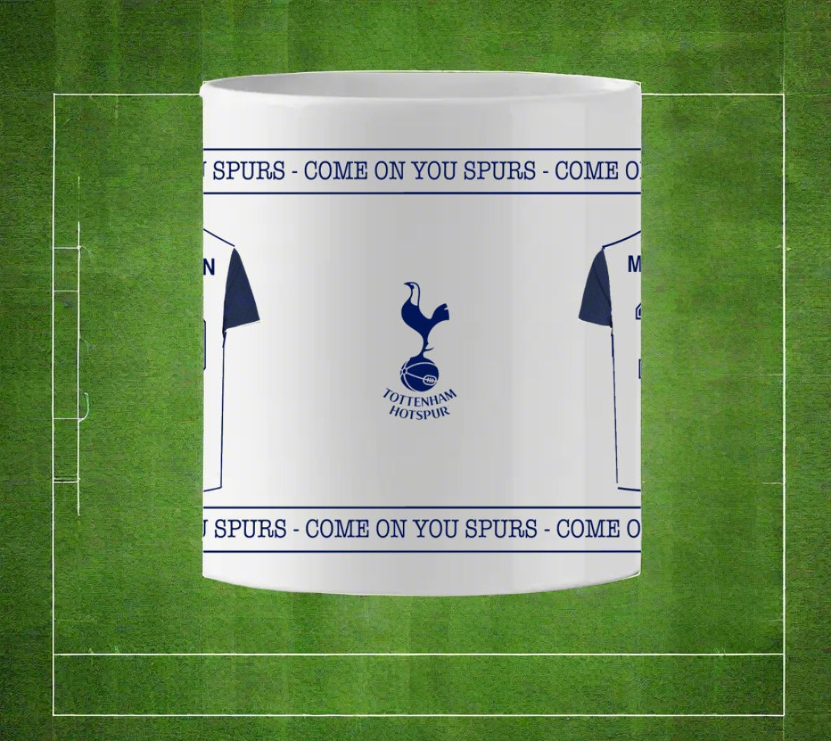 Personalised Tottenham Hotspur, Spurs 11oz mug with name of your choice and number